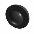 Black round rubber bolt bumper with a concave center and smooth edges.