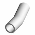 Black rubber radiator hose with a slight angled bend designed for engine connection.