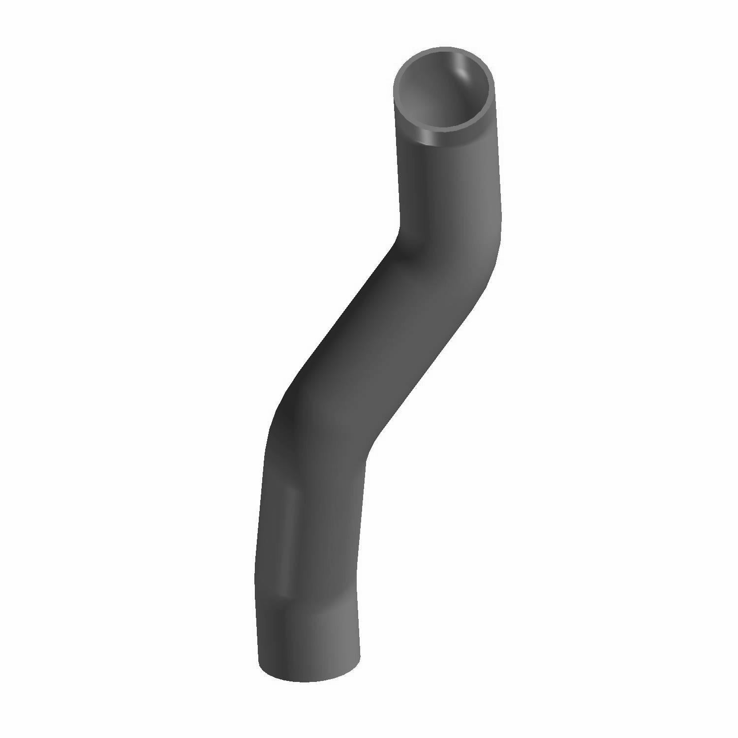 Black molded rubber clutch intake hose with angled design and smooth surface.