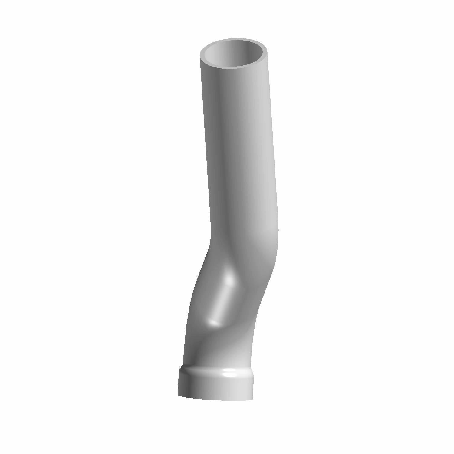 Gray molded plastic intake hose with angled bend and smooth cylindrical ends.