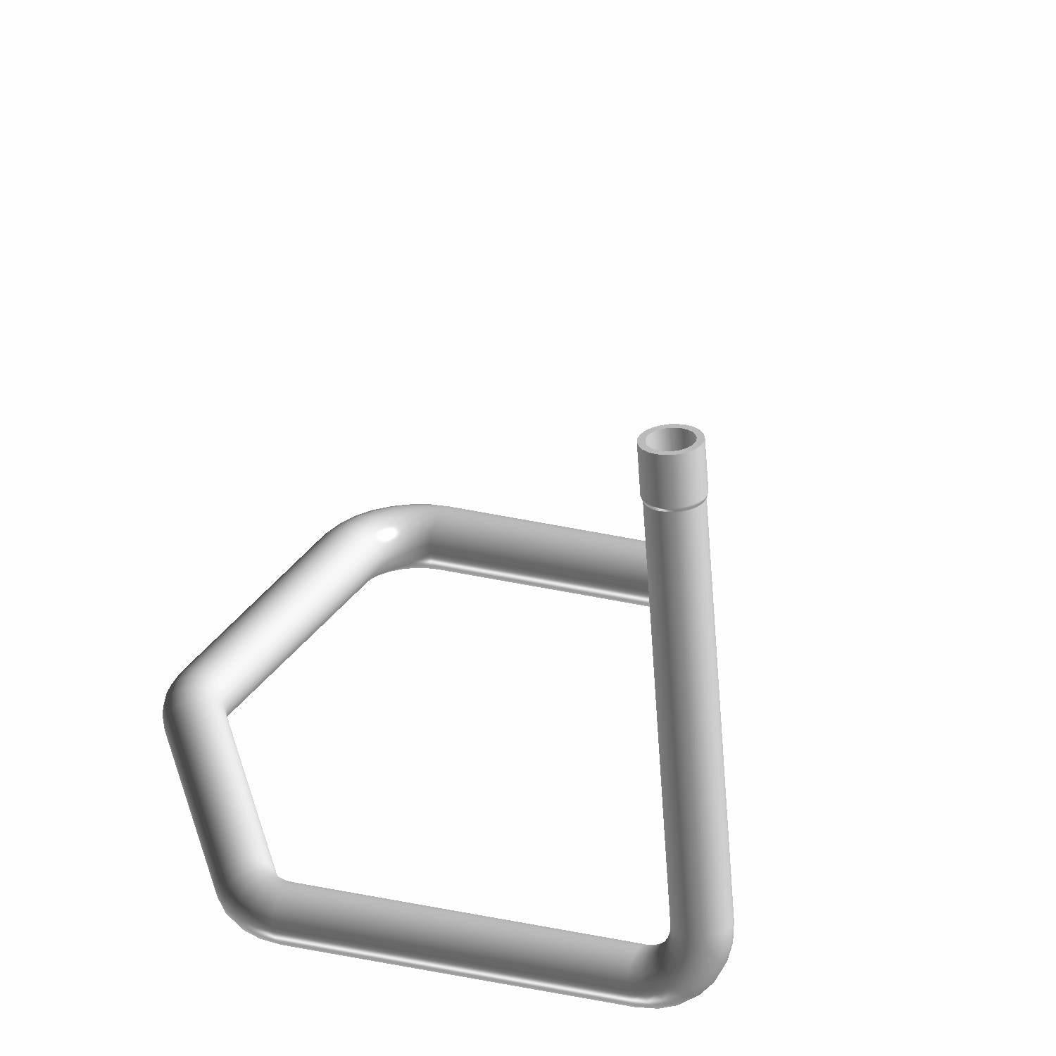 Gray molded plastic engine inlet hose with angular and curved tubing design.