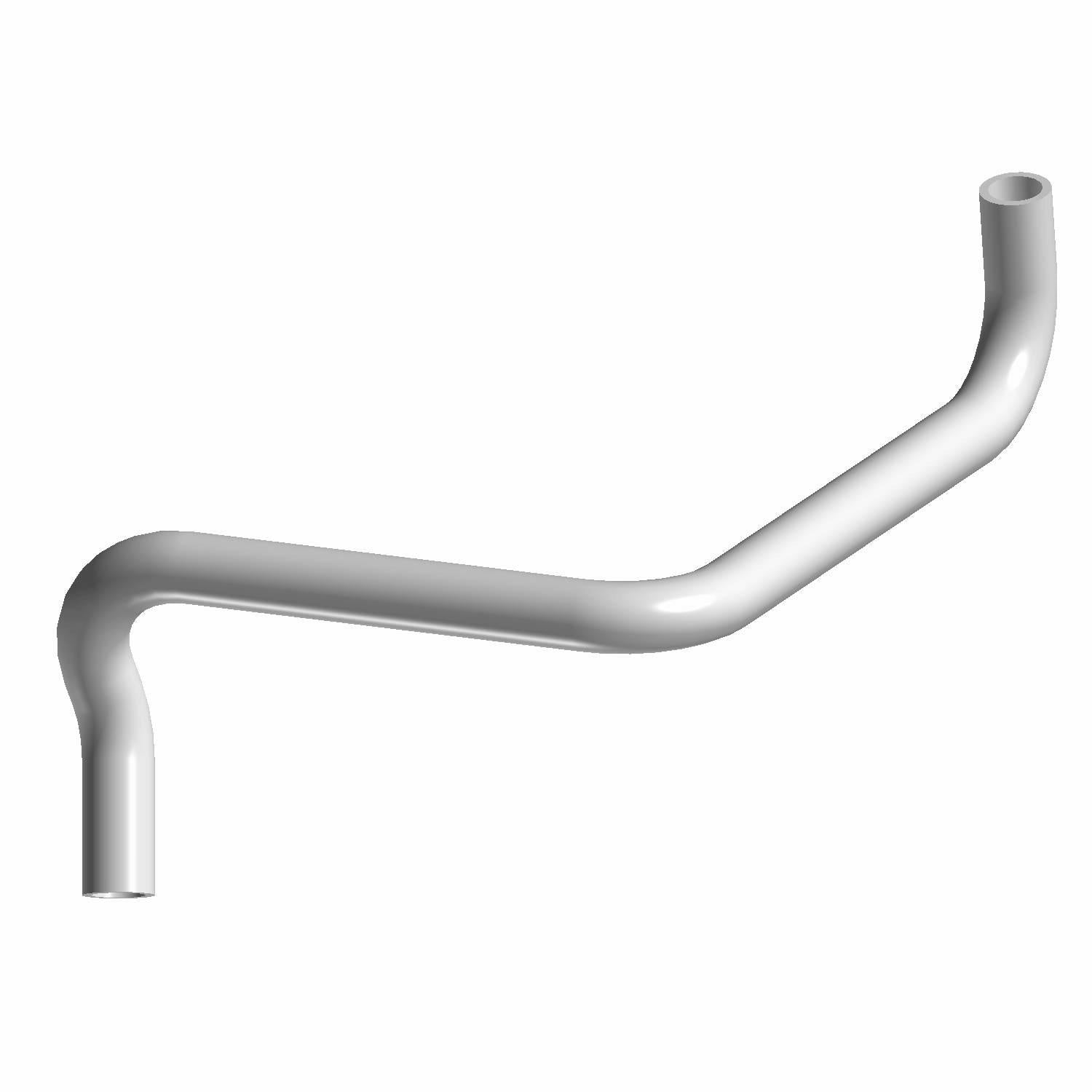 Silver metallic upper radiator hose with curved tubular design for Polaris UTV models.