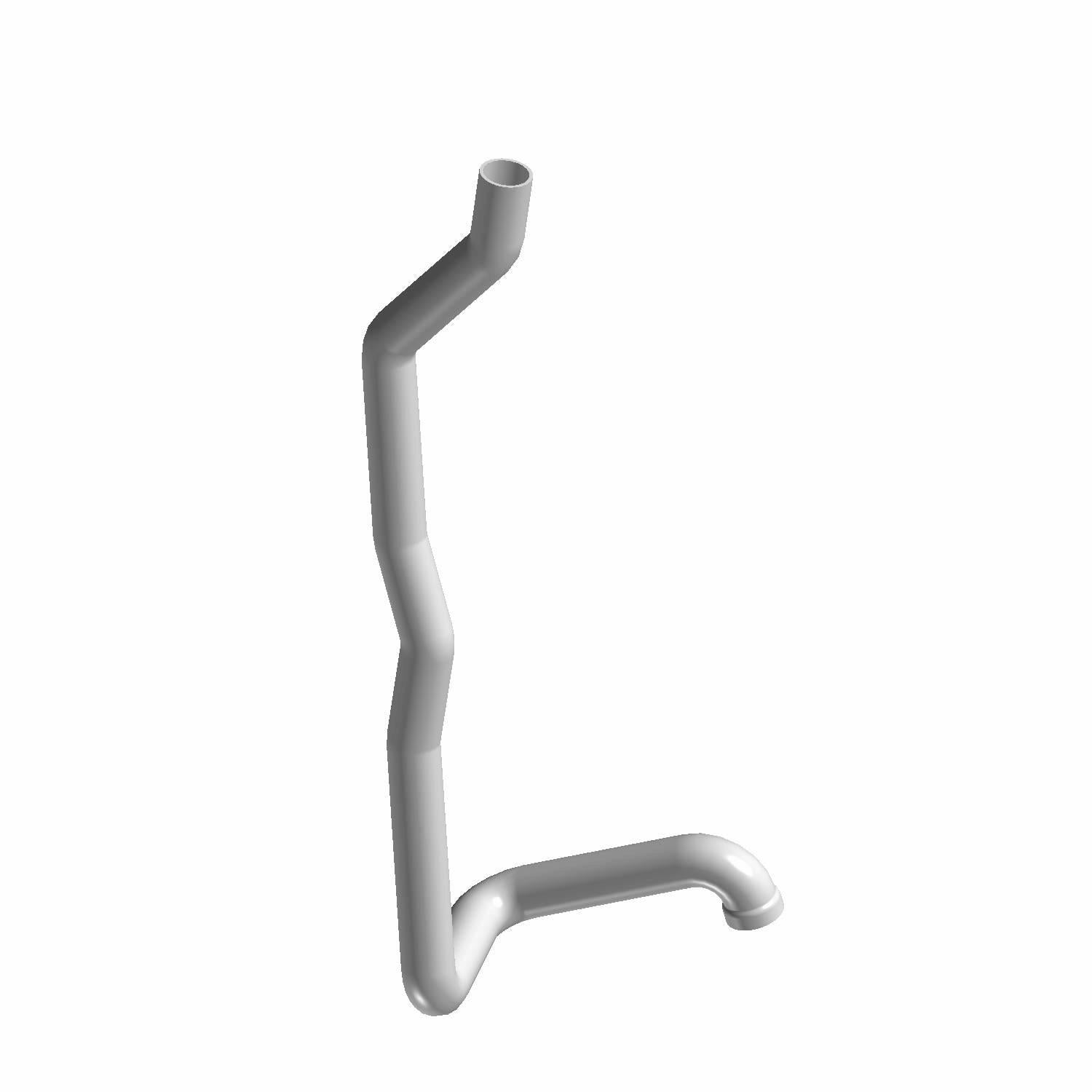 Gray curved plastic rear airbox hose with angled connectors, designed for Polaris UTV.
