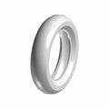 Whitewall front motorcycle tire with smooth tread and rounded profile designed for cruiser bikes.