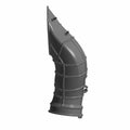 Black curved air outlet clutch hose with ribbed texture and mounting tabs.