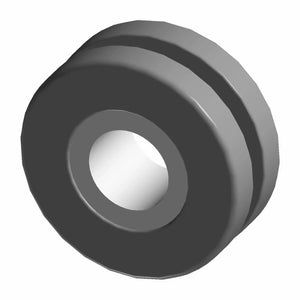A 3D rendering of the Isolator by Polaris—a solid, dark gray wheel with a smooth surface and central hole—shown at an angle on white. Ideal for Indian motorcycle maintenance visuals or OEM Indian Polaris parts catalogs.