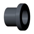 Black cylindrical mount bushing with a wide flange, made of durable plastic or rubber material.