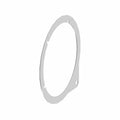 Thin, silver metal motor to transmission seal gasket with an irregular oval shape and mounting holes.