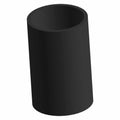 Black cylindrical rubber engine hose inlet with smooth surface and slight taper shape.