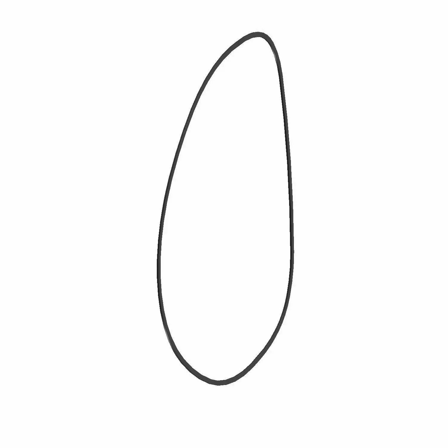 A simple, black, teardrop-shaped outline on a white background, resembling the Airbox Seal by Polaris, an OEM part used in Indian motorcycle maintenance.