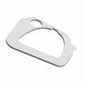Gray rubber door seal with asymmetrical cutouts and smooth edges for left side fitment.