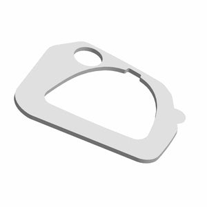 Gray rubber door seal with asymmetrical cutouts and smooth edges for left side fitment.