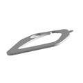Gray rubber door seal with a tapered, contoured shape and a raised inner edge designed for a motorcycle door.