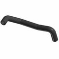 Black molded rubber radiator hose with angular bends and smooth finish for motorcycle cooling system.