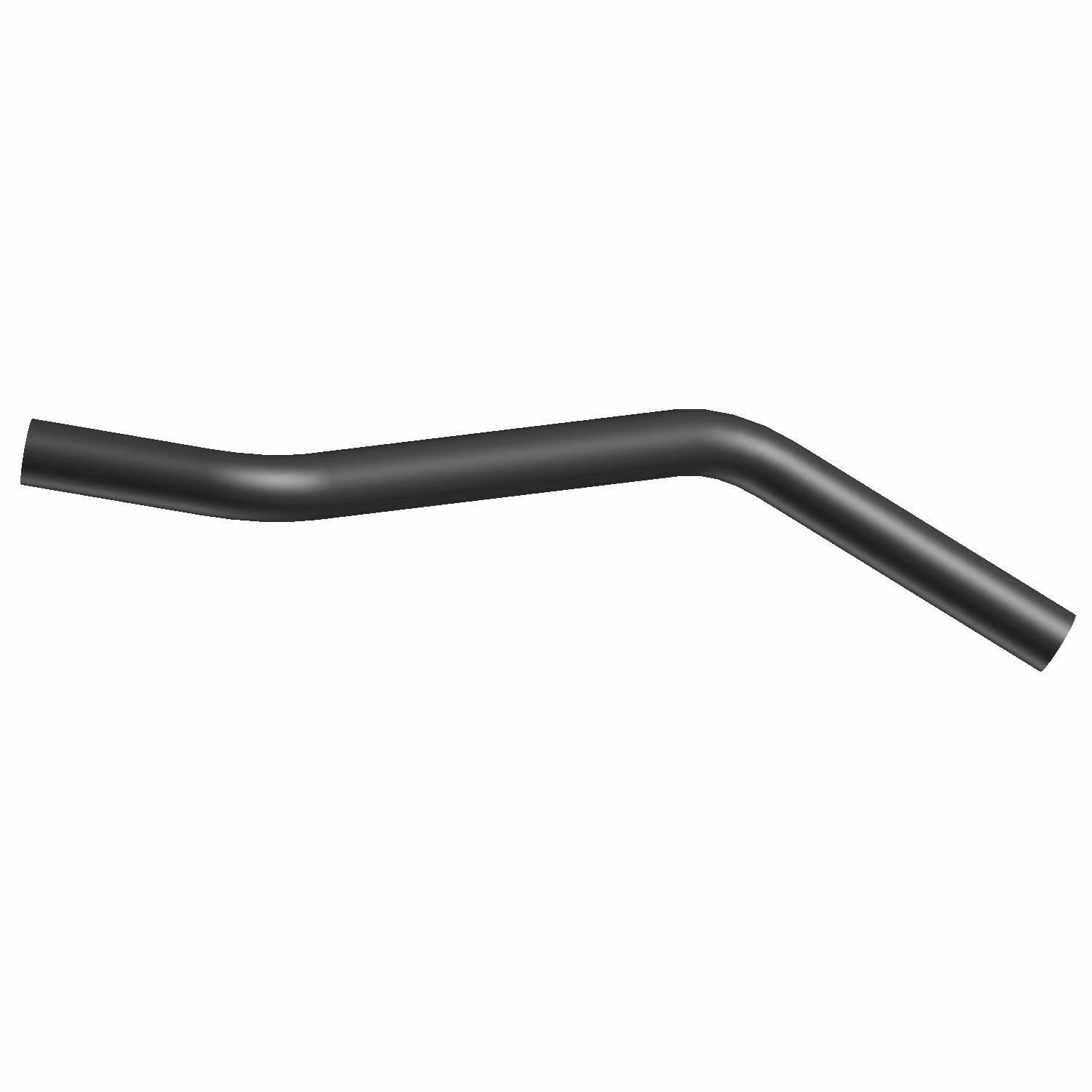Black angled rubber engine vent hose with smooth surface and moderate thickness.