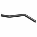 Black angled rubber engine vent hose with smooth surface and moderate thickness.