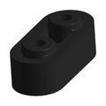 Black rubber isolator mount with two cylindrical holes and a trapezoidal base shape.