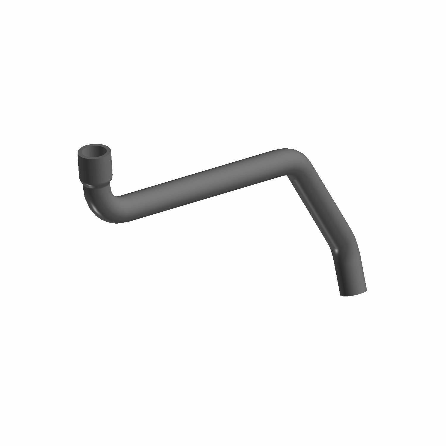 Black rubber rear engine outlet hose with angled bends for Polaris UTVs.
