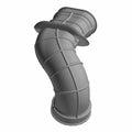 Black flexible ribbed rubber air inlet clutch hose with flanged ends for Polaris UTVs.
