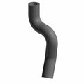 Black curved rubber breather hose with smooth surface and cylindrical openings on both ends.