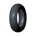 Black motorcycle rear tire 180/65/B16 with smooth tread and rounded profile.