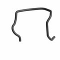 Black rubber oil cooler hose with molded bends and connectors for motorcycle use.