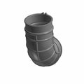 Black curved intake hose duct with ribbed exterior and smooth interior, made for Polaris vehicles.