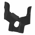 Black molded plastic pad-filler with central circular cutout and contoured edges for exact fit on motorcycle tank.