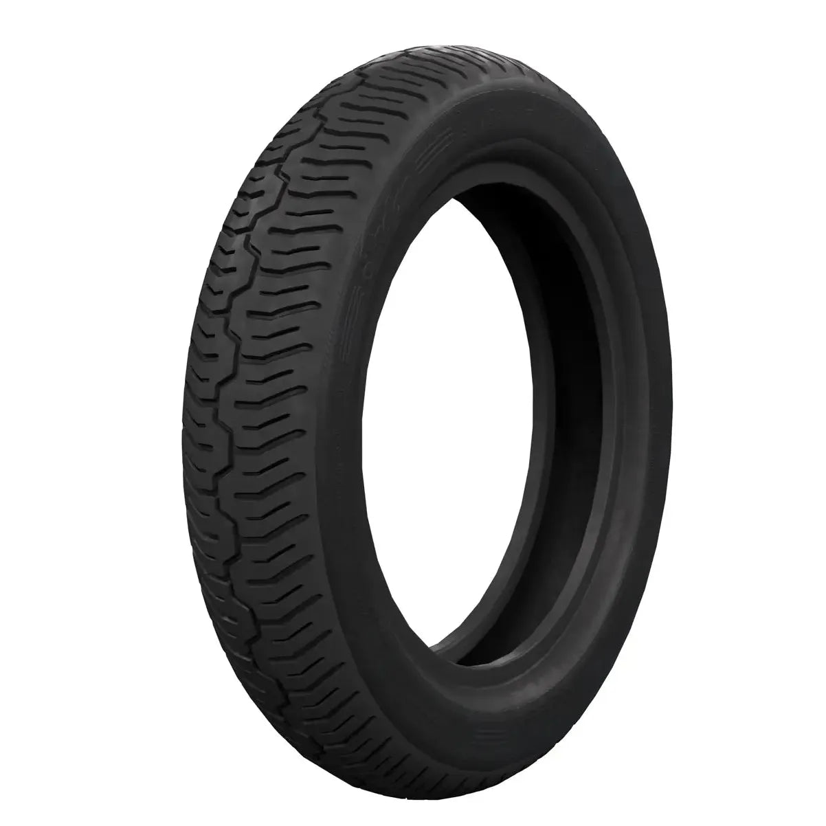 Black front motorcycle tire with deep tread pattern, size 130/90-16 by Polaris.