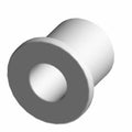 White cylindrical isolator with flanged base and hollow center, likely made of plastic or rubber.