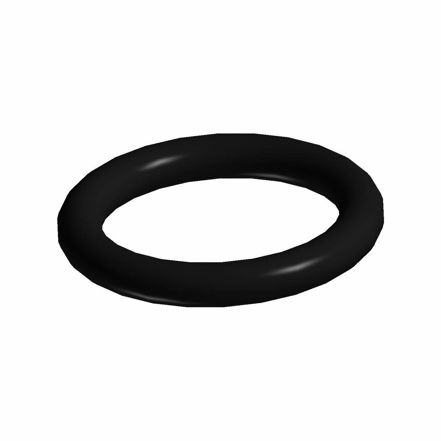 Black rubber O-ring seal with smooth surface and circular cross-section.
