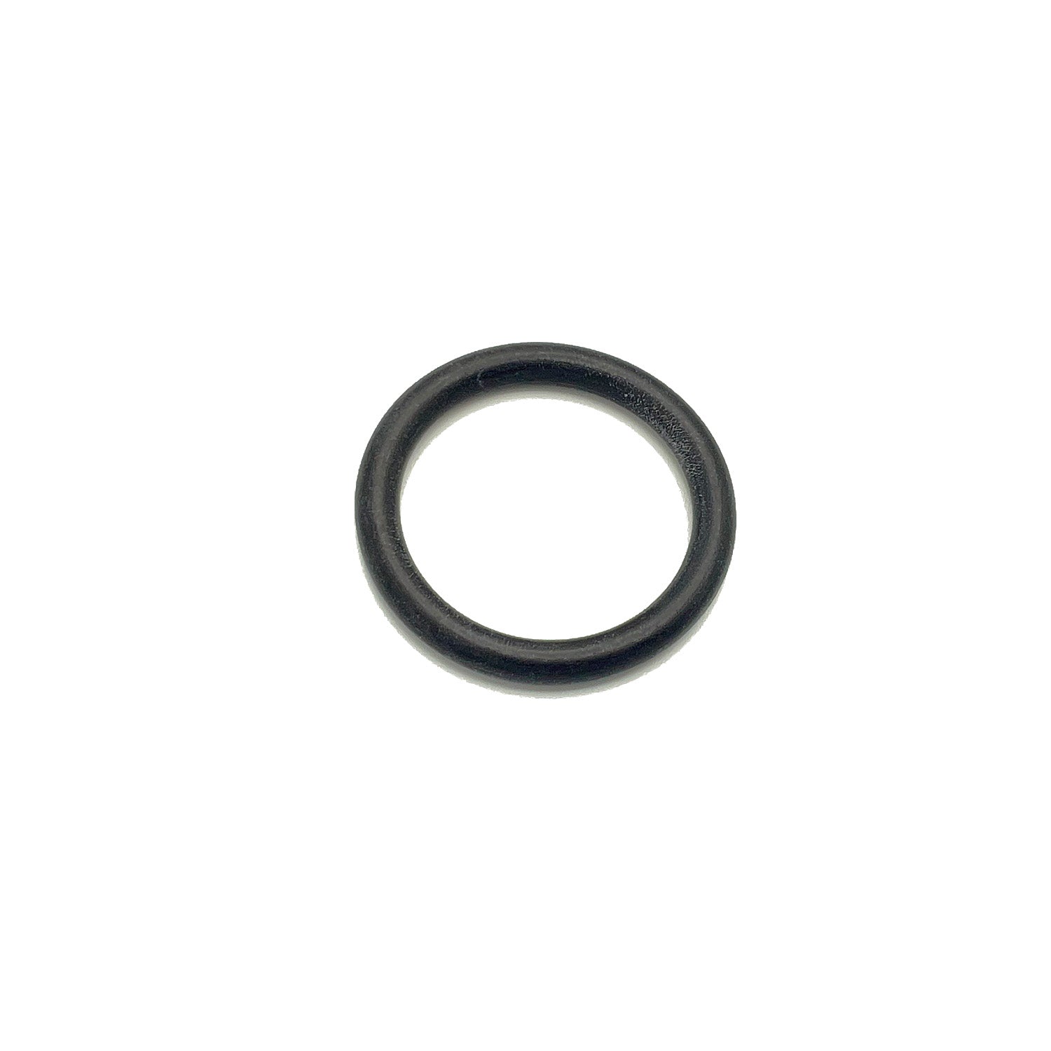 Black rubber O-ring gasket with smooth surface and circular cross-section.