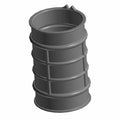 Black ribbed cylindrical intake hose duct with smooth ends and flexible design.