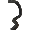 Black molded rubber coolant hose with a zigzag shape and smooth surface.