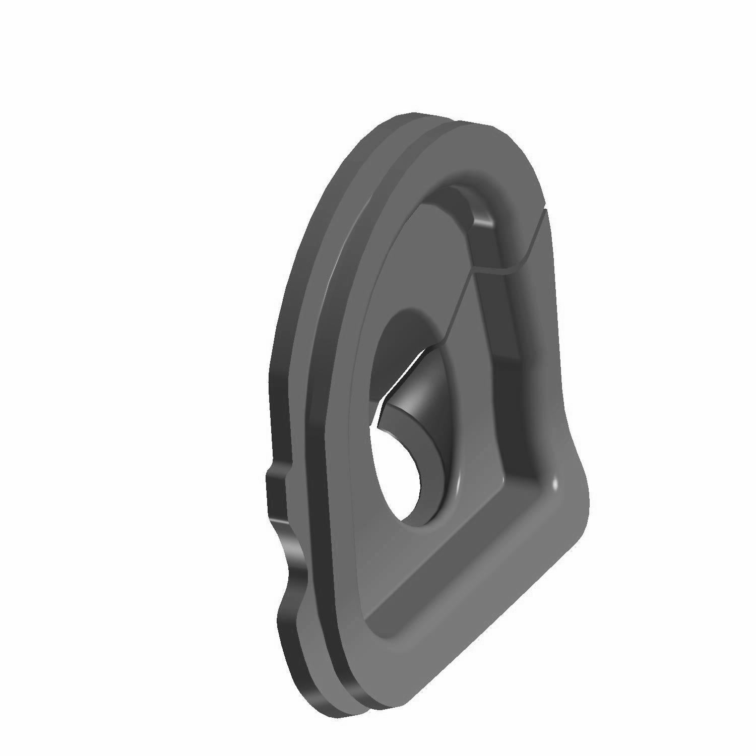 Black rubber steering boot with triangular shape and central hole designed for Polaris vehicles.