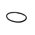 A single black elastic hair tie lies flat on a white background, echoing the simplicity of a Waterpump O-Ring by Polaris.