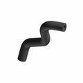 Black molded rubber lower radiator hose with two angled bends, smooth surface.