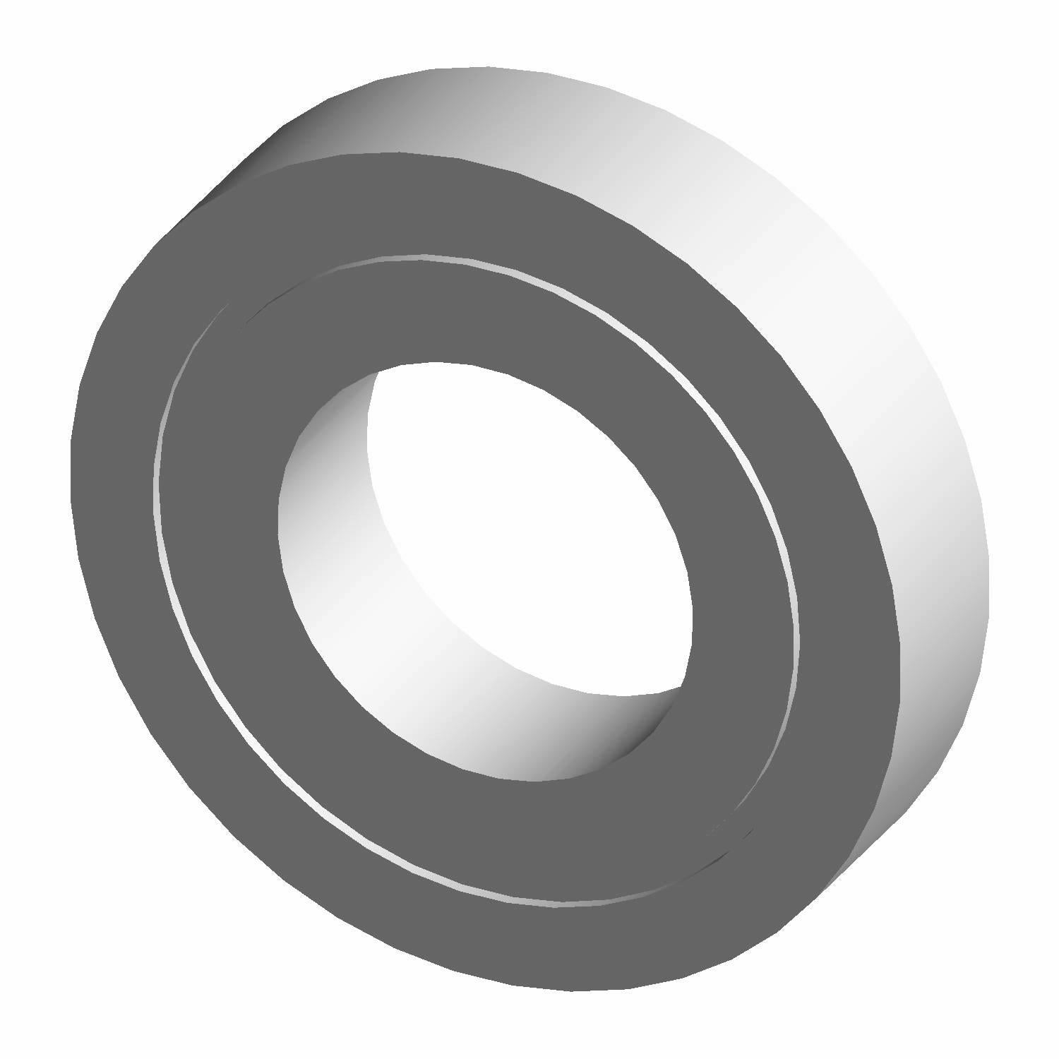 Gray circular rubber isolator bushing with central hollow cylindrical opening and raised outer edges.