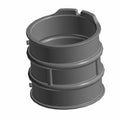 Black cylindrical rubber intake hose duct with multiple ridges and grooves designed for vehicle air intake systems.