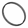 Black circular oil filter adapter seal with small raised tabs spaced around the ring.