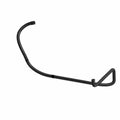 Black molded rubber 3-way heater hose with angled connectors and smooth surface.