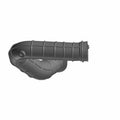 Black molded plastic airbox hose with ribbed design and curved elbow shape for Polaris UTVs.