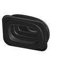 Black molded rubber shifter boot with contoured rectangular design and flexible edges.