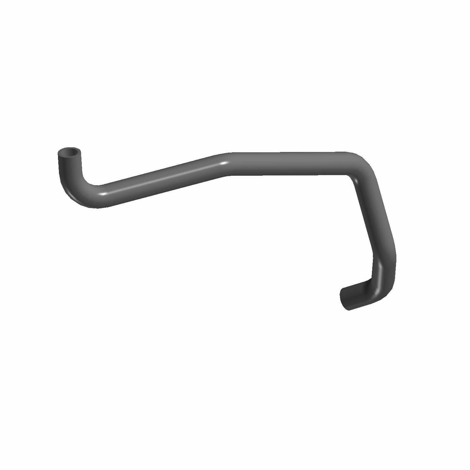 Black molded rubber rear engine outlet hose for Polaris Ranger UTVs with angled bends.