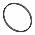 Black circular motorcycle seal ring with a smooth outer edge and slight ridges on the surface.
