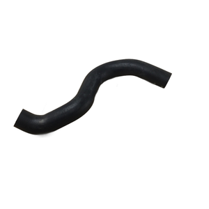 A black, S-shaped Radiator Hose Out by Polaris—an OEM Indian part—is shown on a white background, perfect as a replacement hose for your Indian motorcycle.
