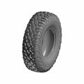 Black off-road tire with aggressive tread pattern and rugged sidewalls, size 32x10R15.