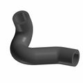 Black molded rubber coolant hose with angled bends and smooth finish.