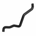 Black molded rubber upper radiator hose with angled and curved sections for vehicle cooling system.
