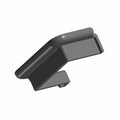 Matte black angular plastic seat heat-cool fan boot with mounting bracket.
